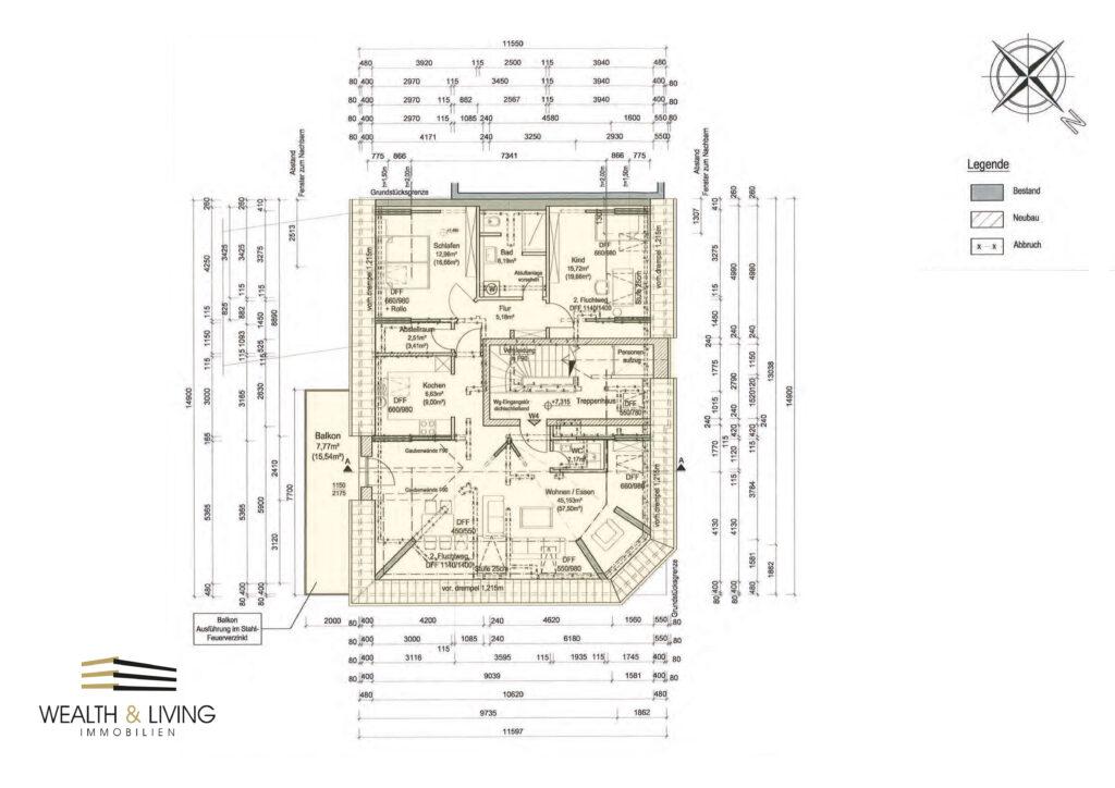 Grundriss der Dachgeschosswohnung